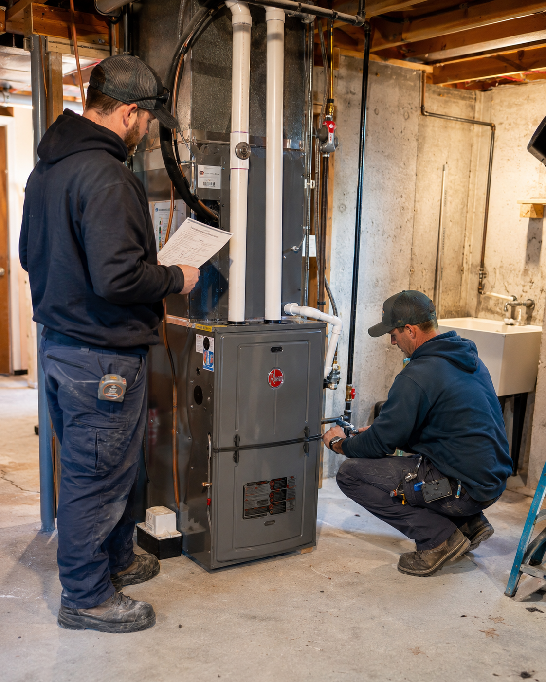 Jack & Jones Heating and Cooling technician at work in the Quad Cities